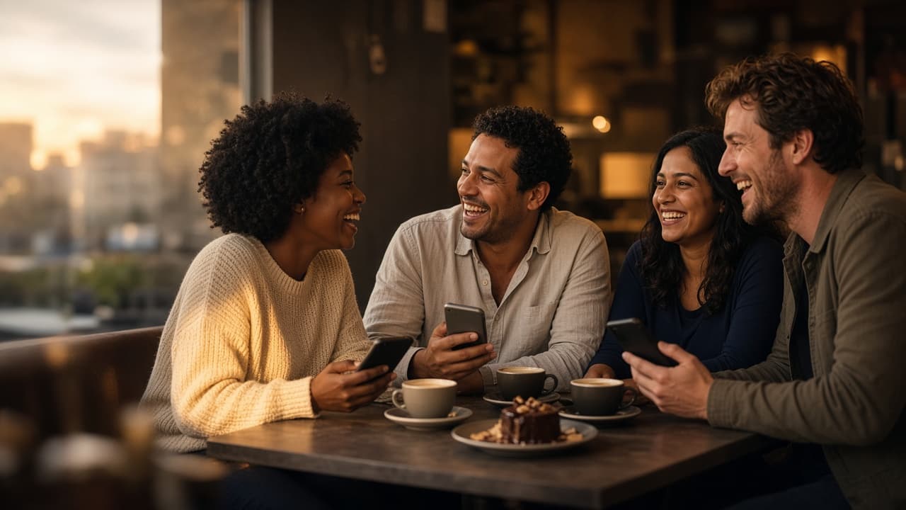 Friends at a cafe
